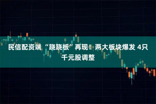 民信配资端 “跷跷板”再现！两大板块爆发 4只千元股调整