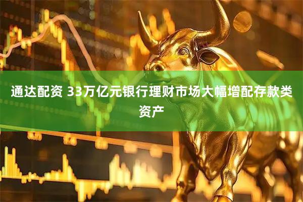 通达配资 33万亿元银行理财市场大幅增配存款类资产